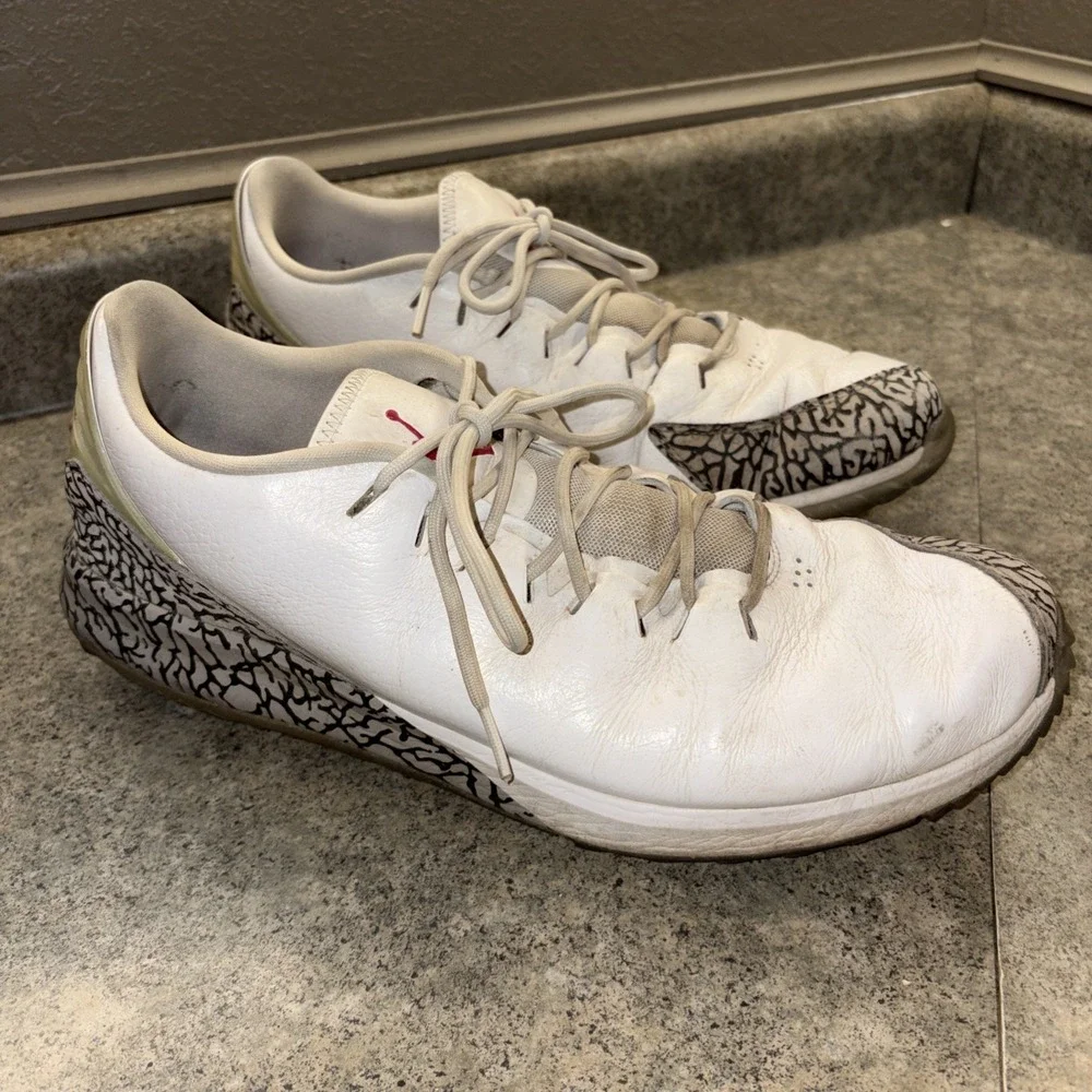 Jordan ADG White Cement Men's Spikeless Golf Shoes Size 12 AR7995-100 (READ)